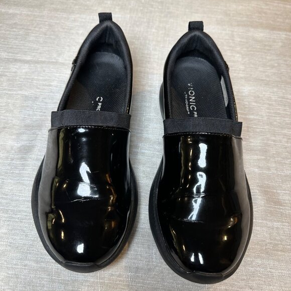 Vionic Pro Womens Fiona PNT Slip-On Shoes Size 8.5 Black Patent Leather Made In - Picture 3 of 9